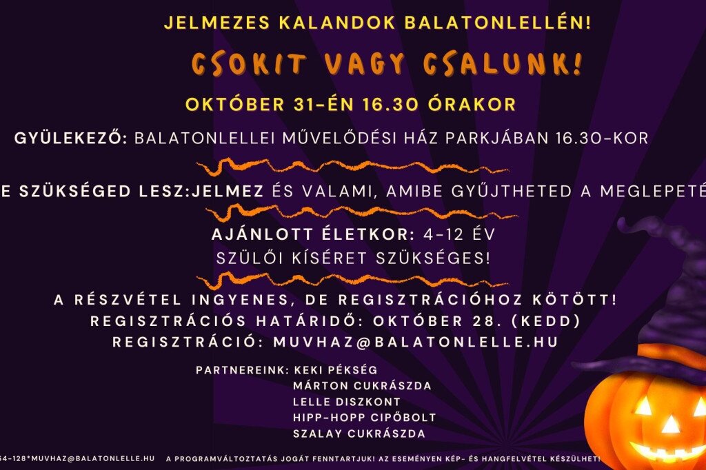 Csokit vagy csalunk! játék Balatonlellén