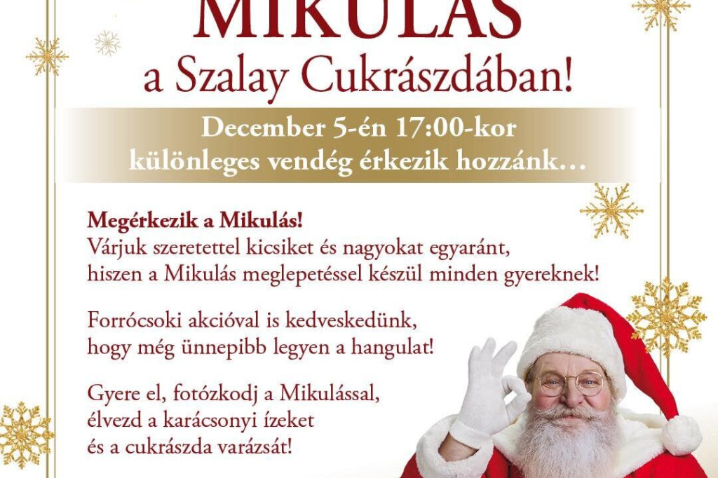 Mikulás a Szalay Cukrászdában